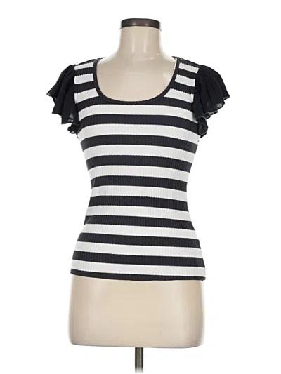 Pre-owned T.la Short Sleeve Top Black Sweetheart Neckline Tops