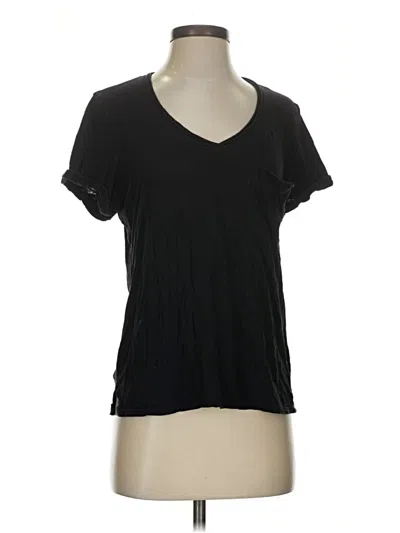 Pre-owned T.la Short Sleeve Top Black V Neck Tops