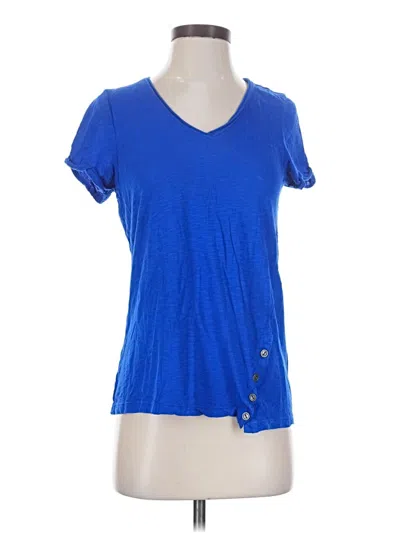 Pre-owned T.la Short Sleeve Top Blue V-neck Tops