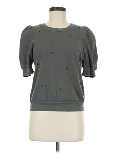 Pre-owned T.la Short Sleeve Top Gray Stars Pattern Crew Neck Tops