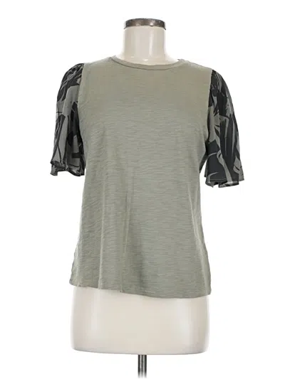 Pre-owned T.la Short Sleeve Top Green Crew Neck Tops