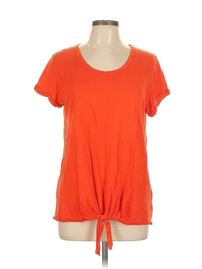 Pre-owned T.la Short Sleeve Top Orange Scoop Neck Tops