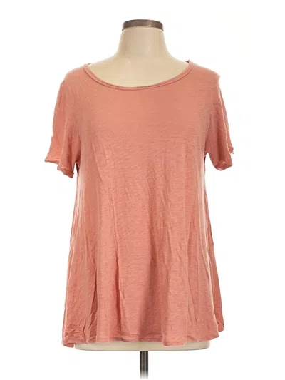 Pre-owned T.la Short Sleeve Top Orange Scoop Neck Tops