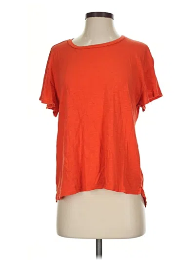 Pre-owned T.la Short Sleeve Top Orange Scoop Neck Tops