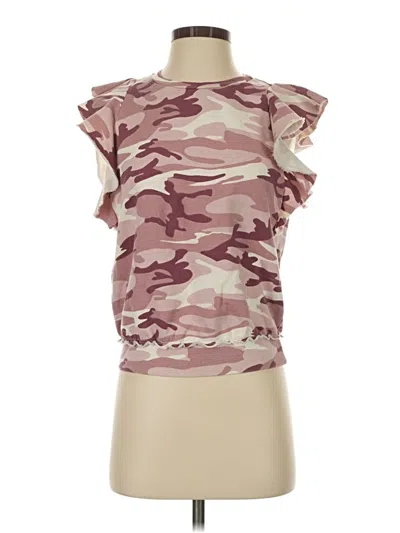 Pre-owned T.la Short Sleeve Top Pink One Shoulder Neckline Tops