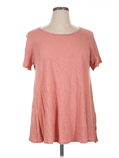 Pre-owned T.la Short Sleeve Top Pink Scoop Neck Tops