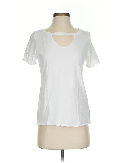 Pre-owned T.la Short Sleeve Top White Scoop Neck Tops