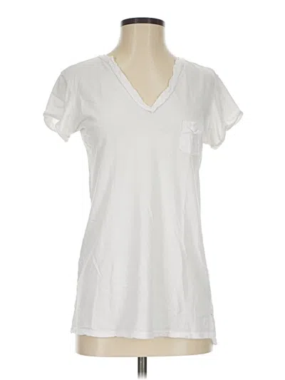 Pre-owned T.la Short Sleeve Top White V-neck Tops