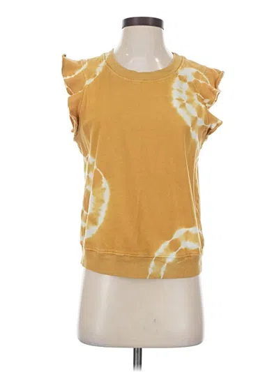 Pre-owned T.la Short Sleeve Top Yellow Cowl Neck Tops
