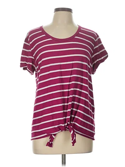Pre-owned T.la Short Sleeve T-shirt In Burgundy