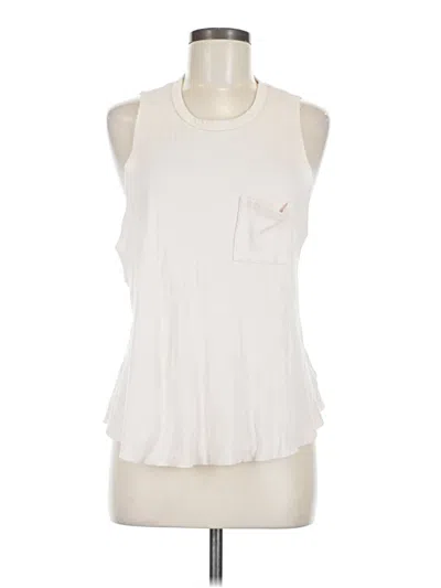 Pre-owned T.la Sleeveless Top Ivory Halter Neckline Tops