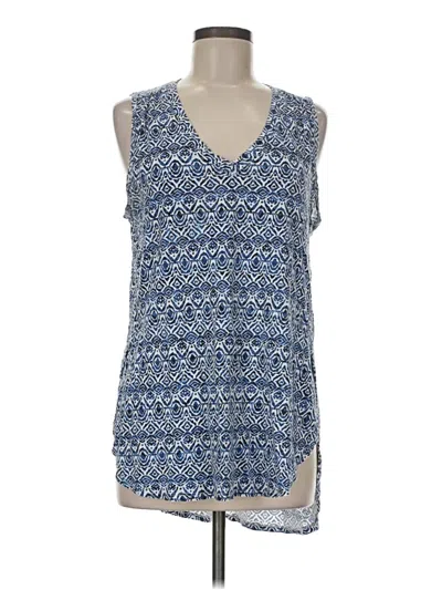 Pre-owned T.la Tank Top Blue Plunge Neckline Tops