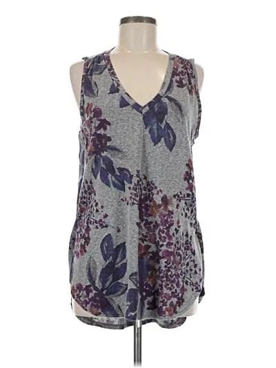 Pre-owned T.la Tank Top Gray Plunge Neckline Tops