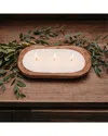 Tlc Candle Co. Pillow Talk 3-wick Hand Carved Dough Bowl Decor Candle In Natural