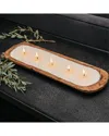 Tlc Candle Co. Woodland Chateau 5-wick Hand Carved Dough Bowl Decor Candle In Natural