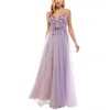 Tlc Say Yes To The Prom Juniors Womens Beaded Formal Evening Dress In Purple