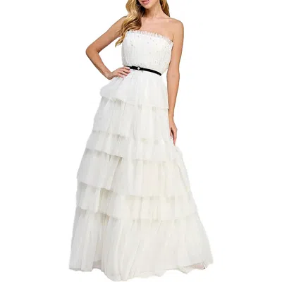 Tlc Say Yes To The Prom Juniors Womens Embellished Long Evening Dress In White