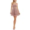 Tlc Say Yes To The Prom Juniors Womens Lace Overlay Padded Bust Fit & Flare Dress In Multi