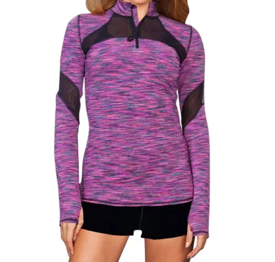 Tlf Apparel Headline Mesh Panel Route Long Sleeve Top In Sangria In Purple
