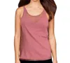 Tlf Apparel Prima Canyon V Neck Mesh Underlay Tank Top In Pink In Pink