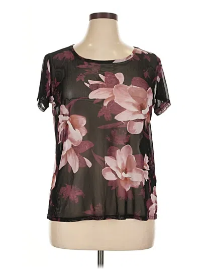 Pre-owned Tmg New York Short Sleeve Blouse In Burgundy