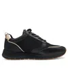 Tmrs Tamaris Womens Black Gold Fashion Lace-up Zipped Sneakers Trainers In Black
