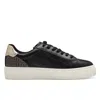 Tmrs Tamaris Womens Black Gold Faux Leather Fashion Lace Up Sneakers