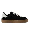 Tmrs Tamaris Womens Black White Fur Suede Leather Fashion Lace Up Sneakers