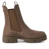 Tmrs Tamaris Womens Dune Taupe Brown Leather Classic High Pull-on Chelsea Ankle Boots In Brown