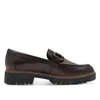 Tmrs Tamaris Womens Mocca Brown Leather Loafers Slip-on Platform Shoes