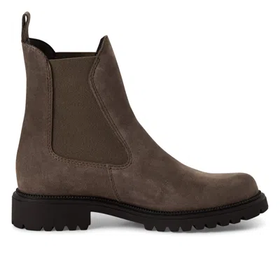 Tmrs Tamaris Womens Taupe Brown Leather Classic High Chelsea Ankle Boots