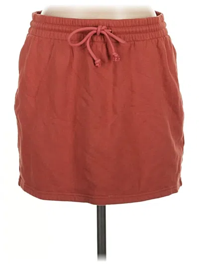 Pre-owned Tna Casual Skirt In Burgundy