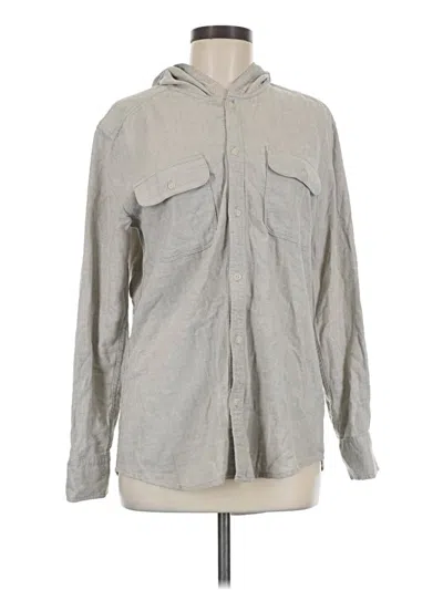 Pre-owned Tna Long Sleeve Button Down Shirt In Gray