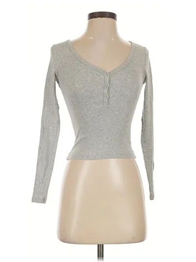Pre-owned Tna Long Sleeve Henley Shirt In Gray