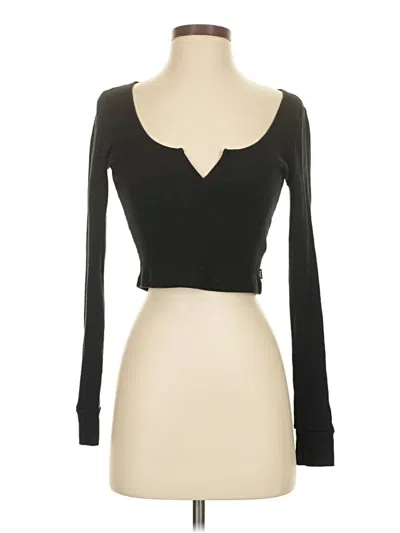 Pre-owned Tna Long Sleeve Top Black Sweetheart Neckline Tops