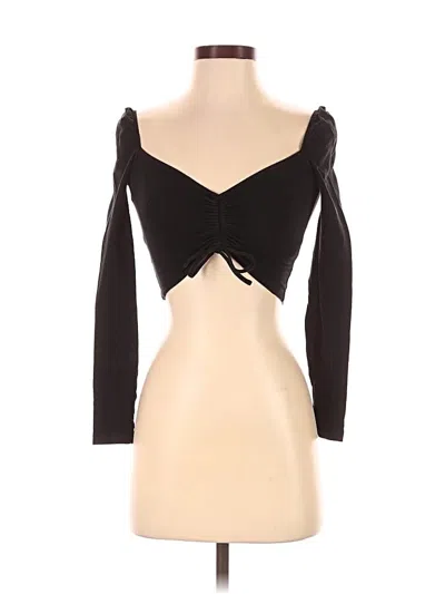 Pre-owned Tna Long Sleeve Top Black Sweetheart Neckline Tops