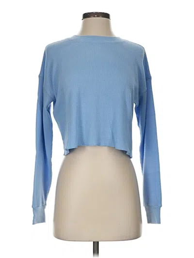 Pre-owned Tna Long Sleeve Top Blue Crew Neck Tops