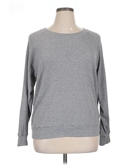 Pre-owned Tna Long Sleeve Top Gray Crew Neck Tops