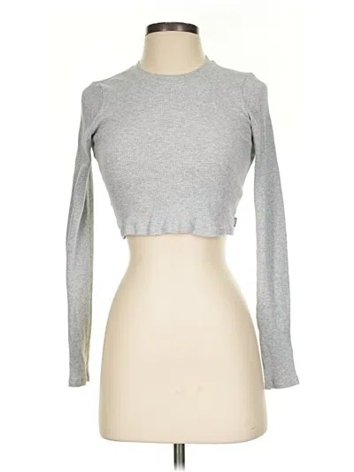 Pre-owned Tna Long Sleeve Top Gray Turtleneck Tops