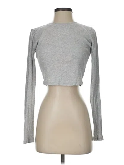 Pre-owned Tna Long Sleeve Top Gray Turtleneck Tops
