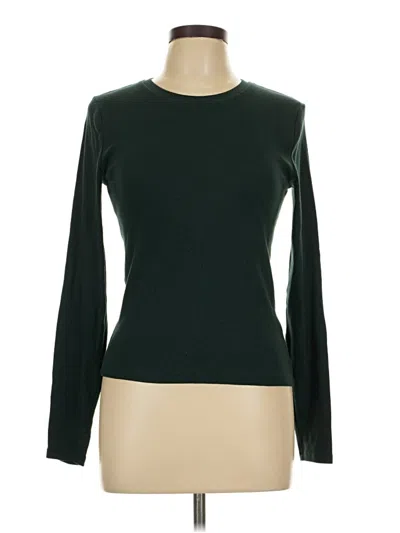 Pre-owned Tna Long Sleeve Top Green Crew Neck Tops