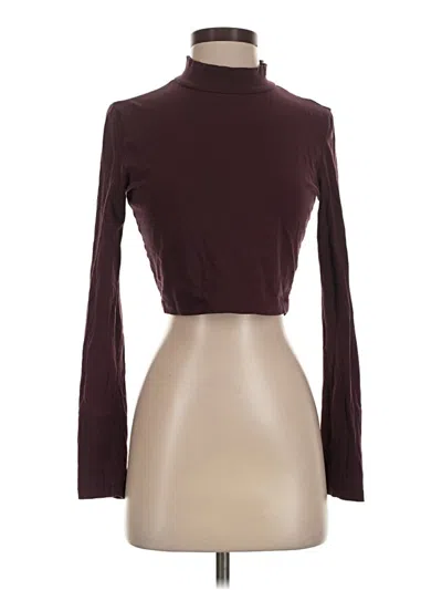 Pre-owned Tna Long Sleeve Turtleneck In Burgundy