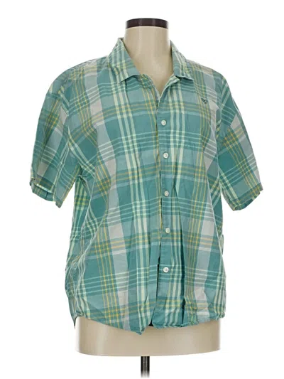 Pre-owned Tna Short Sleeve Button Down Shirt In Green
