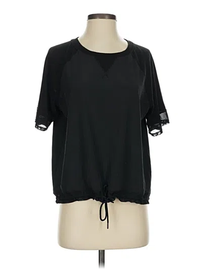 Pre-owned Tna Short Sleeve Top Black Keyhole Neckline Tops