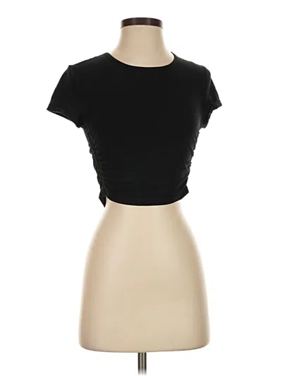 Pre-owned Tna Short Sleeve Top Black Keyhole Neckline Tops