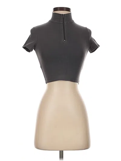Pre-owned Tna Short Sleeve Top Gray Keyhole Neckline Tops