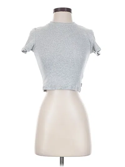 Pre-owned Tna Short Sleeve Top Gray Mock Neckline Tops
