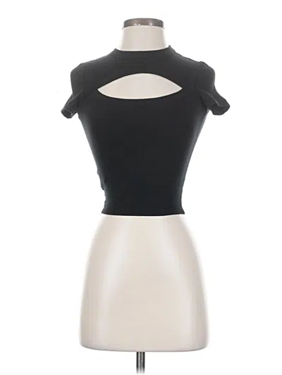 Pre-owned Tna Short Sleeve Turtleneck In Black
