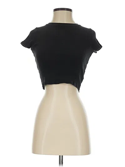 Pre-owned Tna Short Sleeve Turtleneck In Black