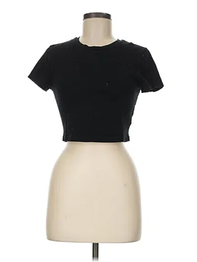 Pre-owned Tna Short Sleeve Turtleneck In Black